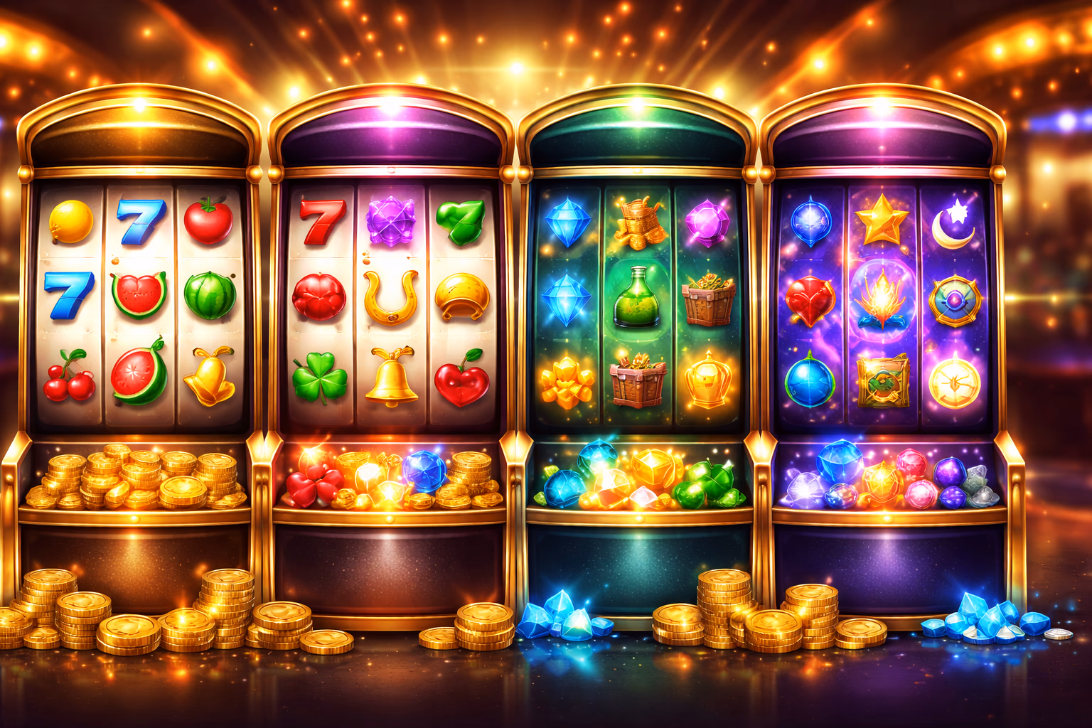 Tragamonedas destacadas y categorías de carretes REYLUCKY
